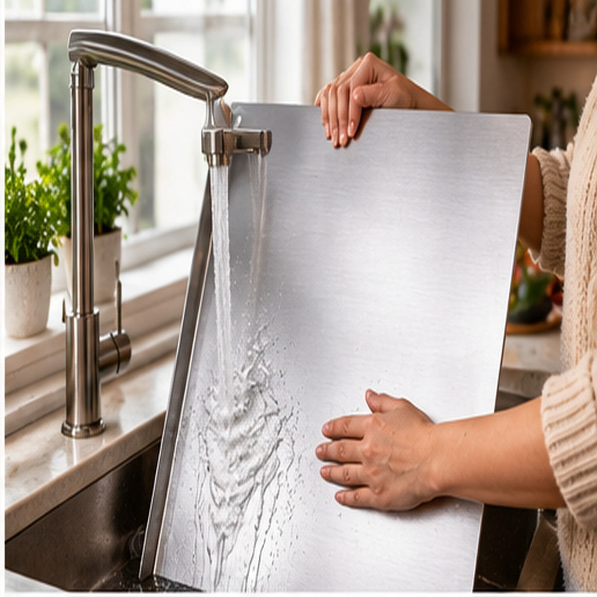 Tagliere in Acciaio Inox con Bordo Curvo | Valnor Kitchen