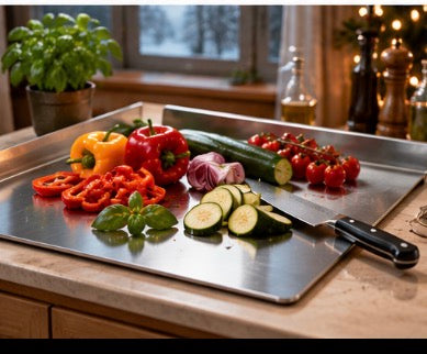 Tagliere in Acciaio Inox con Bordo Curvo | Valnor Kitchen