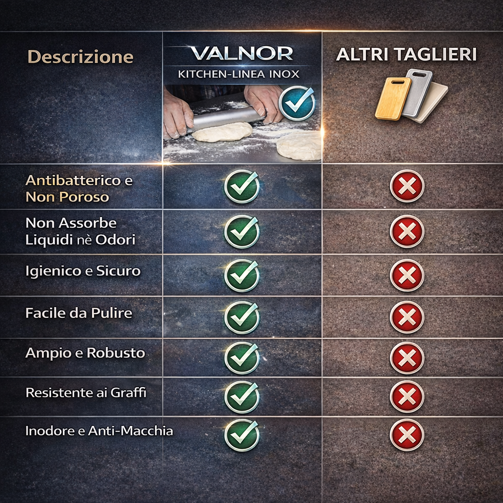 Il tagliere in ACCIAIO  VALNOR Kitchen – Linea Inox